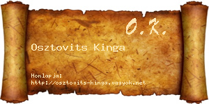 Osztovits Kinga névjegykártya