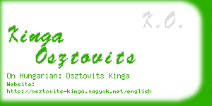 kinga osztovits business card